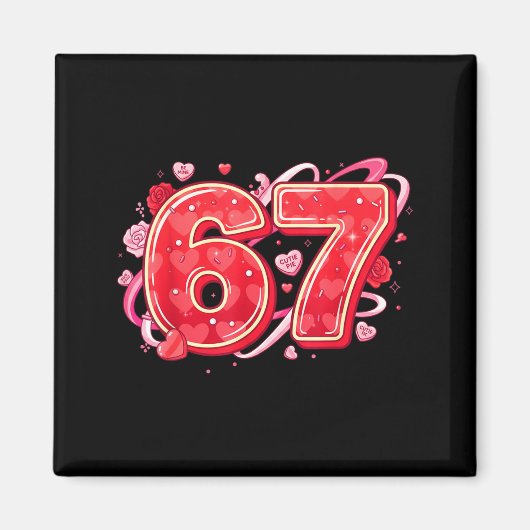 67 IJsmuts Meme Grappig Zes Zeven Valentijn D Magneet (Voorkant)