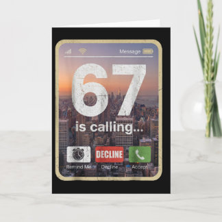 67 Is Bellen Funny Gen Z Slang Meme Telefoonscherm Kaart