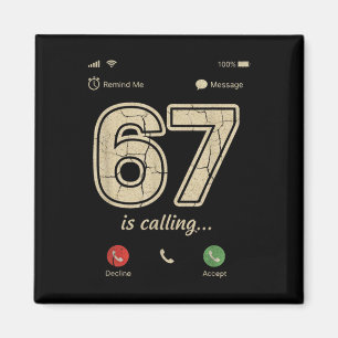 67 Is Bellen Funny Gen Z Slang Meme Telefoonscherm Magneet
