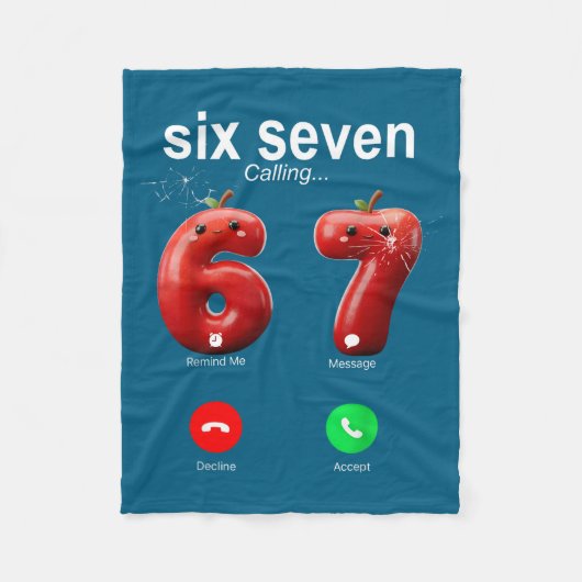 67 Is Calling Funny Meme 67 Accept Silly Six Seven Fleece Deken (Voorkant)