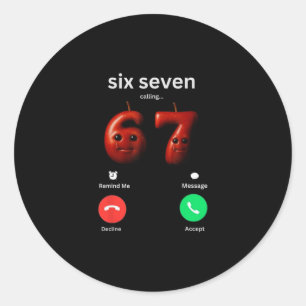 67 Is Grappig Meme 67 Domme Ai Apple Brainro Ronde Sticker