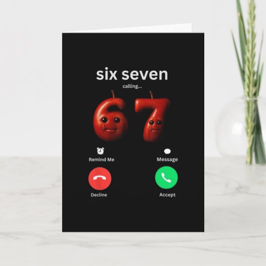 67 Is Grappig Meme 67 Domme Ai Apple Breinro Kaart (Voorkant)