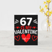 67 Is Mijn Valentijn Grappig Zes Zeven Hart Meme T Kaart (Gele Bloem)