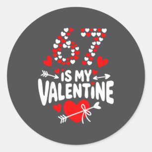 67 Is Mijn Valentijn Grappige Zes Zeven Meme Valen Ronde Sticker