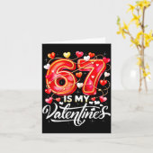 67 Is Mijn Valentijn Hartjes Zes Zeven Meme Grappi Kaart (Gele Bloem)