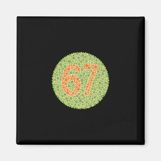 67 Ishihara-test Grappige Kleurenblindheid Ogentes Magneet (Voorkant)
