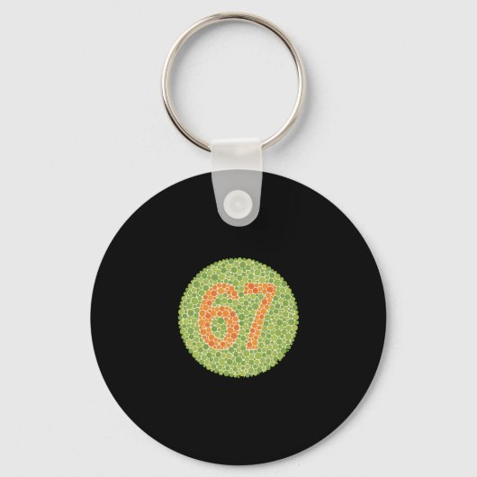 67 Ishihara-test Grappige Kleurenblindheid Ogentes Sleutelhanger (Voorkant)