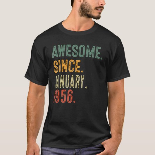 67 jaar oud  Geweldig sinds januari 1956 67e geboo T-shirt (Voorkant)