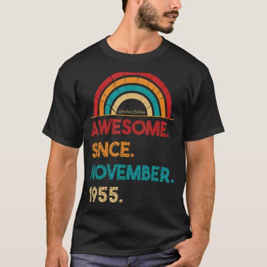 67 jaar oud Geweldige sinds november 1955 67e gebo T-shirt (Voorkant)