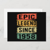 67 jaar oude Bday 1958 Epic Legend 67e verjaardag Briefkaart (Voorkant / Achterkant)