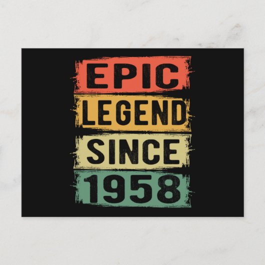 67 jaar oude Bday 1958 Epic Legend 67e verjaardag Briefkaart (Voorkant)
