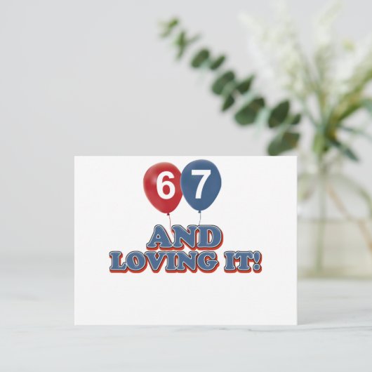 67 jaar Oude design Briefkaart (Staand voorkant)