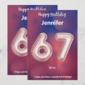 67-jarige Happy Birthday-kaart (Voorkant / Achterkant)