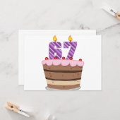 67-jarige leeftijd op de Birthday Cake Kaart (Voorkant / Achterkant in situ)