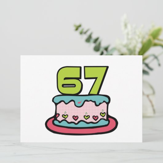 67-jarige vogelbeker kaart (Staand voorkant)