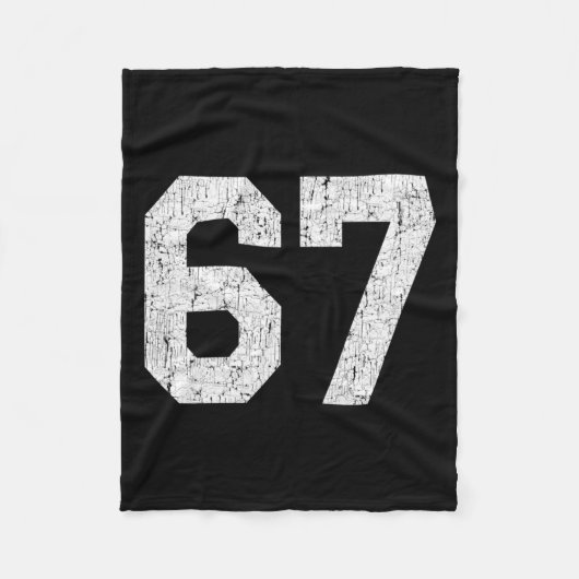 #67 Jersey Uniform Varsity Sport Nummer Fleece Deken (Voorkant)