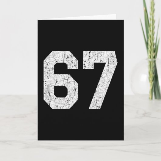 #67 Jersey Uniform Varsity Sporten Nummer Kaart (Voorkant)