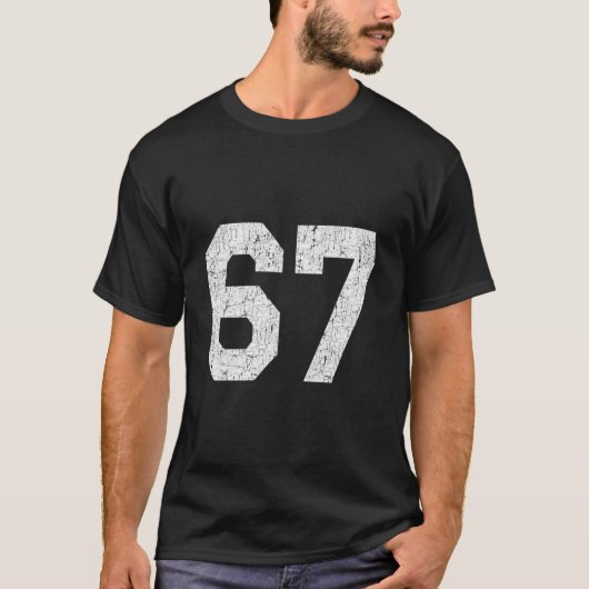 #67 Jersey Uniform Varsity Sports Number  T-shirt (Voorkant)