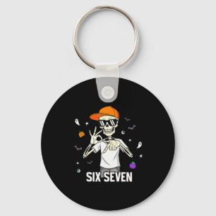 67 jongens skelet grappig zes zeven Gen Alpha Hall Sleutelhanger