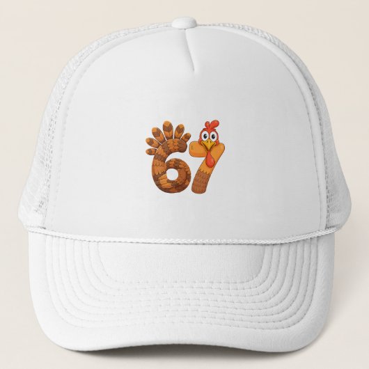 67 kalkoen thanksgiving grappig trucker pet (Voorkant)