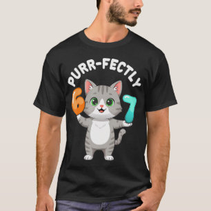 67 Kat Woordspeling Six Seven Meme Gen Alpha Z Hum T-shirt