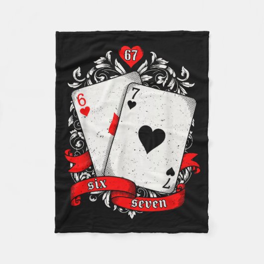 67 Ker Meme Card Art Lucky Hand Retro Aesthetic De Fleece Deken (Voorkant)