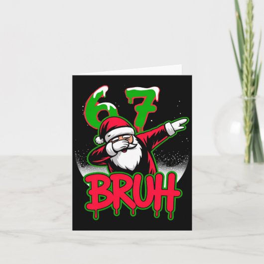 67 Kerst Bruh Grappige Meme Cadeau Jongens Meisje Kaart (Voorkant)