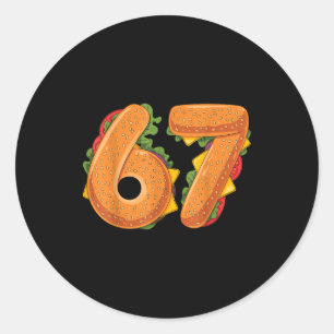 67 Kerst Burger T-shirt 6 7 Meme Grappig 67 Hambur Ronde Sticker