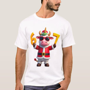 67 Kerst Eenhoorn 6 7 Meme voor Meisjes Kinderen G T-shirt