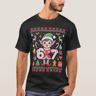 67 Kerst Elf Lelijke Trui Schattig 6 7 Meme Kerstm T-shirt