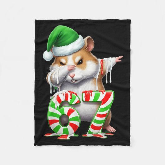 67 Kerst Grappig 67 Brainrot Jeugd Kinderen Hamste Fleece Deken (Voorkant)