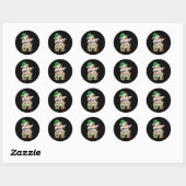 67 Kerst Grappig 67 Brainrot Jeugd Kinderen Hamste Ronde Sticker (Vel)