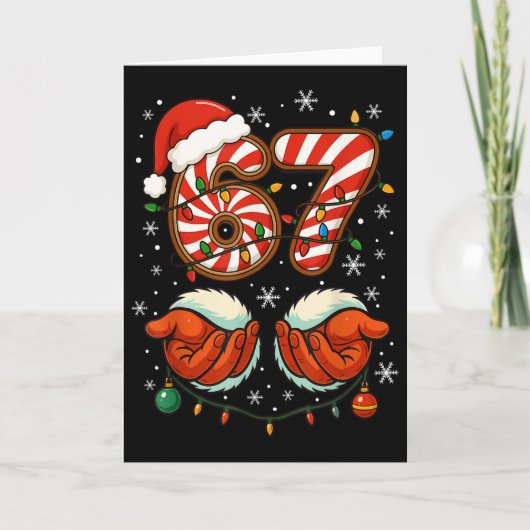 67 Kerst Grappig 6 7 Meme Pyjama Feestdag Gen Al Kaart (Voorkant)