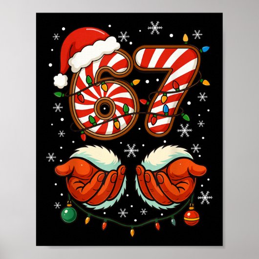 67 Kerst Grappig 6 7 Meme Pyjama Feestdag Gen Al Poster (Voorkant)