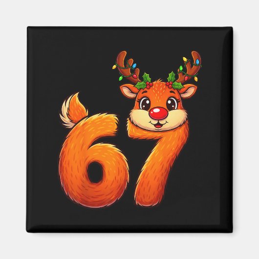 67 Kerst Grappig Rendier Bruh Meme Pyjama Vrouwen Magneet (Voorkant)