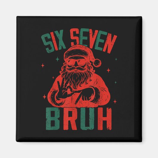 67 Kerst Grappig Zes Zeven Bruh Meme Brainrot Sa Magneet (Voorkant)