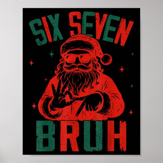 67 Kerst Grappig Zes Zeven Bruh Meme Brainrot Sa Poster (Voorkant)
