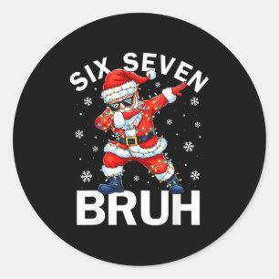67 Kerst Grappig Zes Zeven Bruh Meme Dabbing San Ronde Sticker