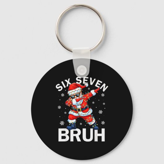 67 Kerst Grappig Zes Zeven Bruh Meme Dabbing San Sleutelhanger (Voorkant)