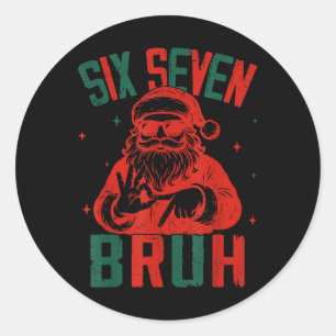 67 Kerst Grappig Zes Zeven Bruh Meme Hersenrot Sa Ronde Sticker