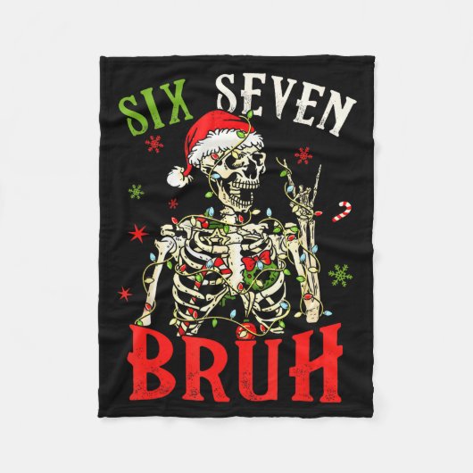 67 Kerst Grappig Zes Zeven Bruh Meme Skelet Sa Fleece Deken (Voorkant)