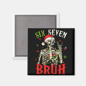 67 Kerst Grappig Zes Zeven Bruh Meme Skelet Sa Magneet (Voorkant / Achterkant)