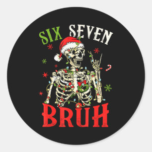67 Kerst Grappig Zes Zeven Bruh Meme Skelet Sa Ronde Sticker