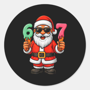 67 Kerst Grappig Zes Zeven Ijsje Meme 67 Ker Ronde Sticker