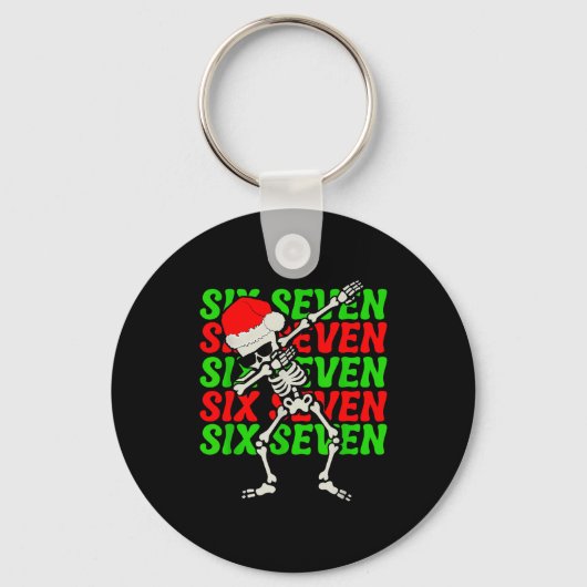67 Kerst Grappig Zes Zeven Meme Brainrot Dabben Sleutelhanger (Voorkant)