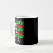 67 Kerst Grappig Zes Zeven Meme Brainrot Dabbing Koffiemok (Voorkant links)