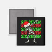 67 Kerst Grappig Zes Zeven Meme Brainrot Dabbing Magneet (Voorkant / Achterkant)