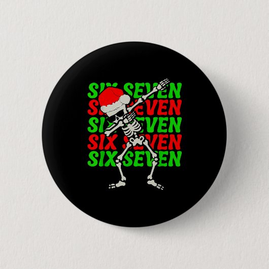 67 Kerst Grappig Zes Zeven Meme Brainrot Dabbing Ronde Button 5,7 Cm (Voorkant)