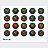 67 Kerst Grappig Zes Zeven Meme Brainrot Dabbing Ronde Sticker (Vel)