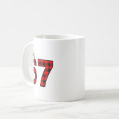 67 Kerst Grappig Zes Zeven Meme Brainrot Geruite S Koffiemok (Voorkant links)